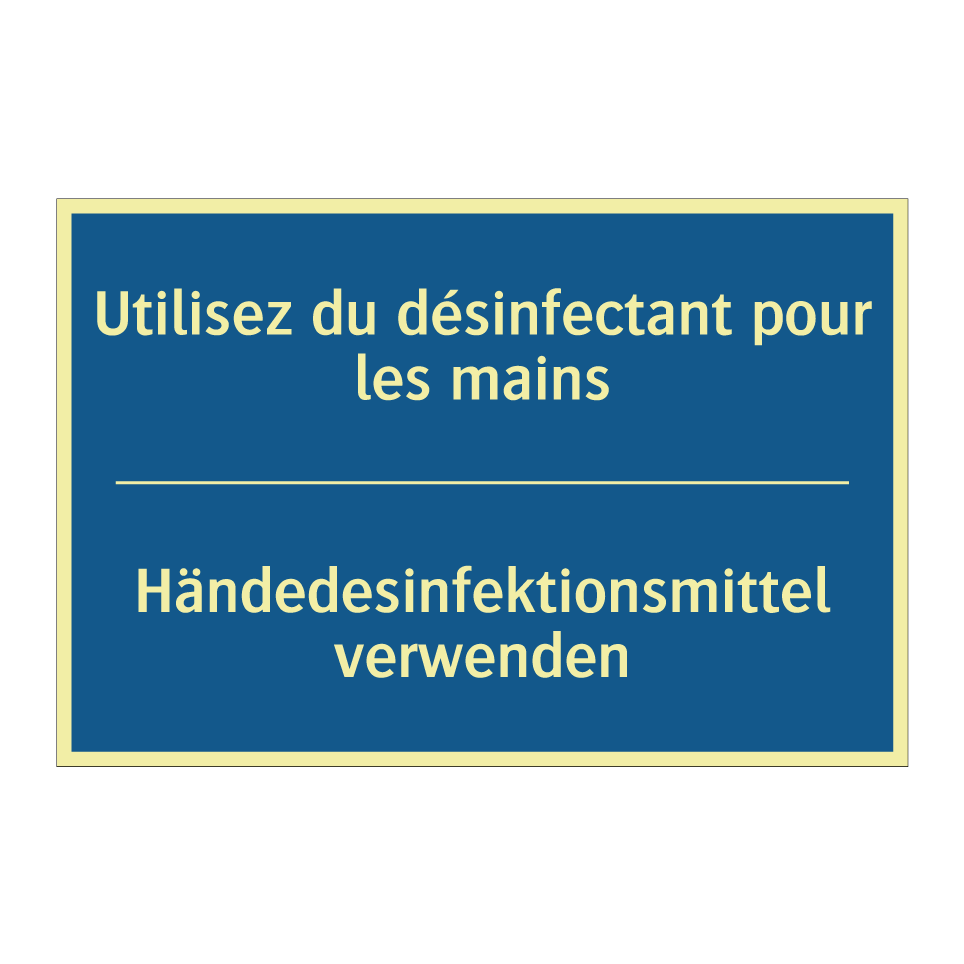 Händedesinfektionsmittel verwenden /.../ - Utilisez du désinfectant pour  /.../
