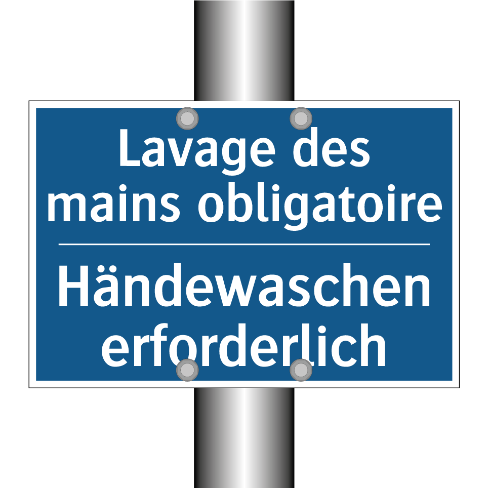 Händewaschen erforderlich - Lavage des mains obligatoire