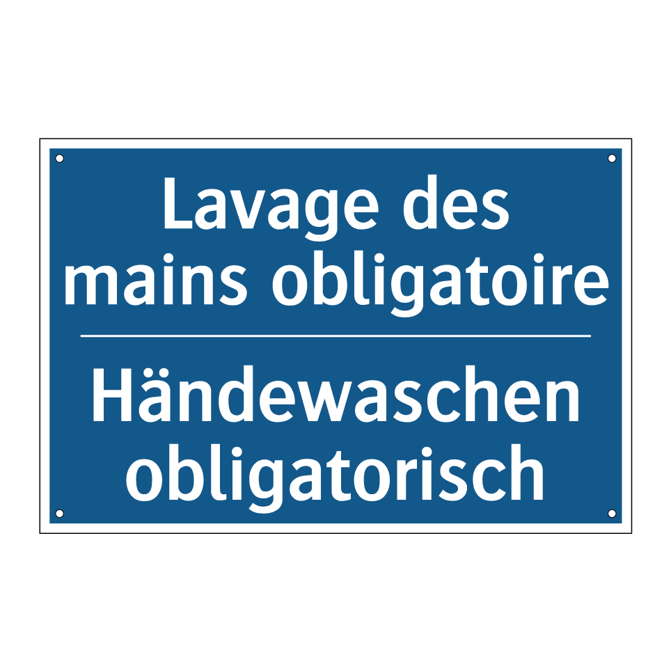 Händewaschen obligatorisch - Lavage des mains obligatoire