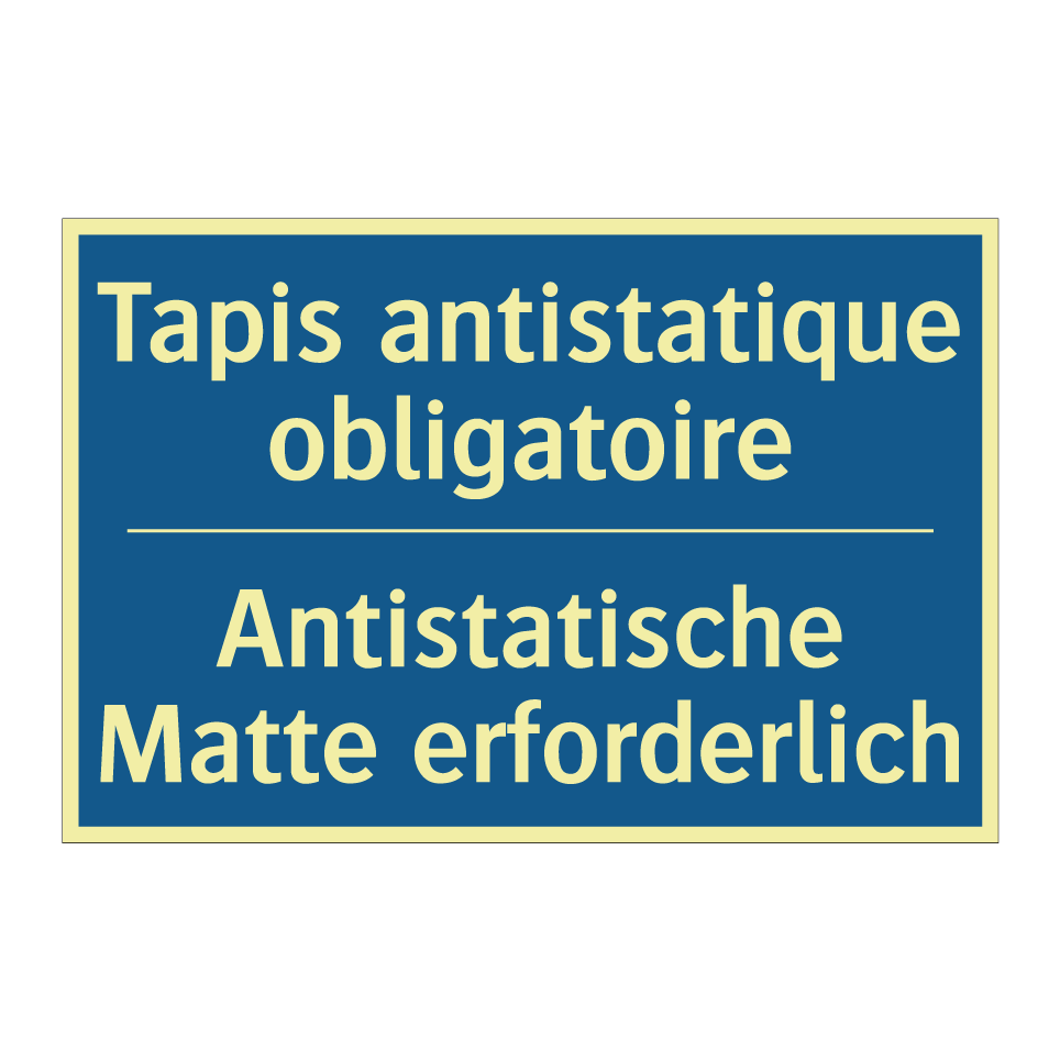 Antistatische Matte erforderlich /.../ - Tapis antistatique obligatoire