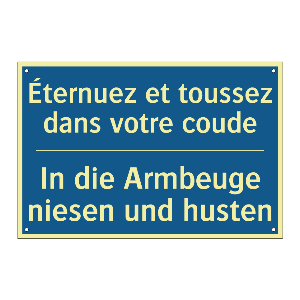 In die Armbeuge niesen und husten /.../ - Éternuez et toussez dans votre  /.../