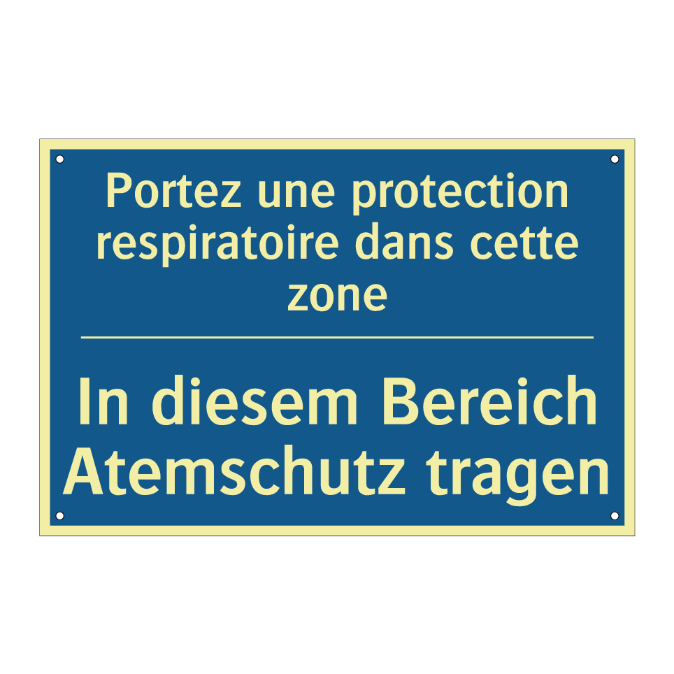 In diesem Bereich Atemschutz tragen /.../ - Portez une protection respiratoire  /.../