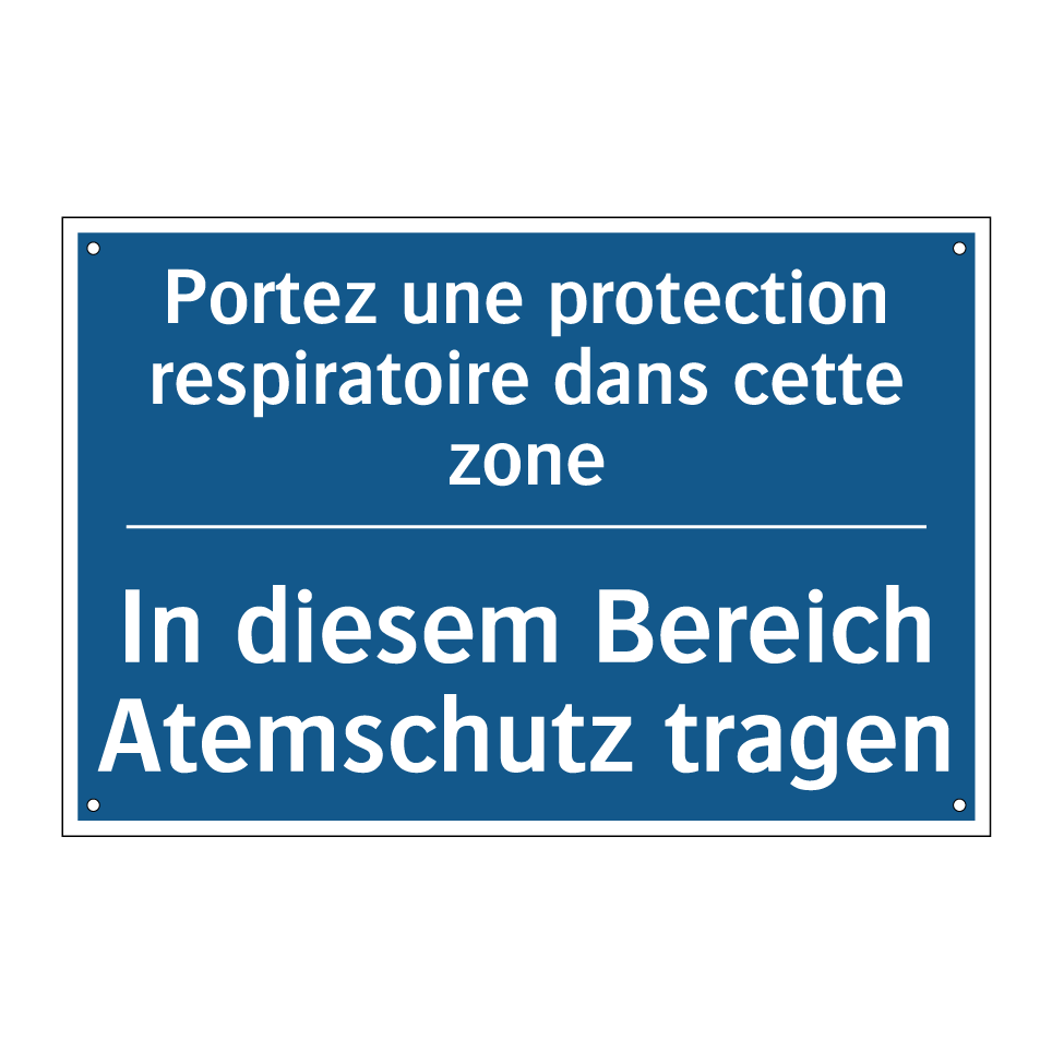 In diesem Bereich Atemschutz tragen /.../ - Portez une protection respiratoire  /.../