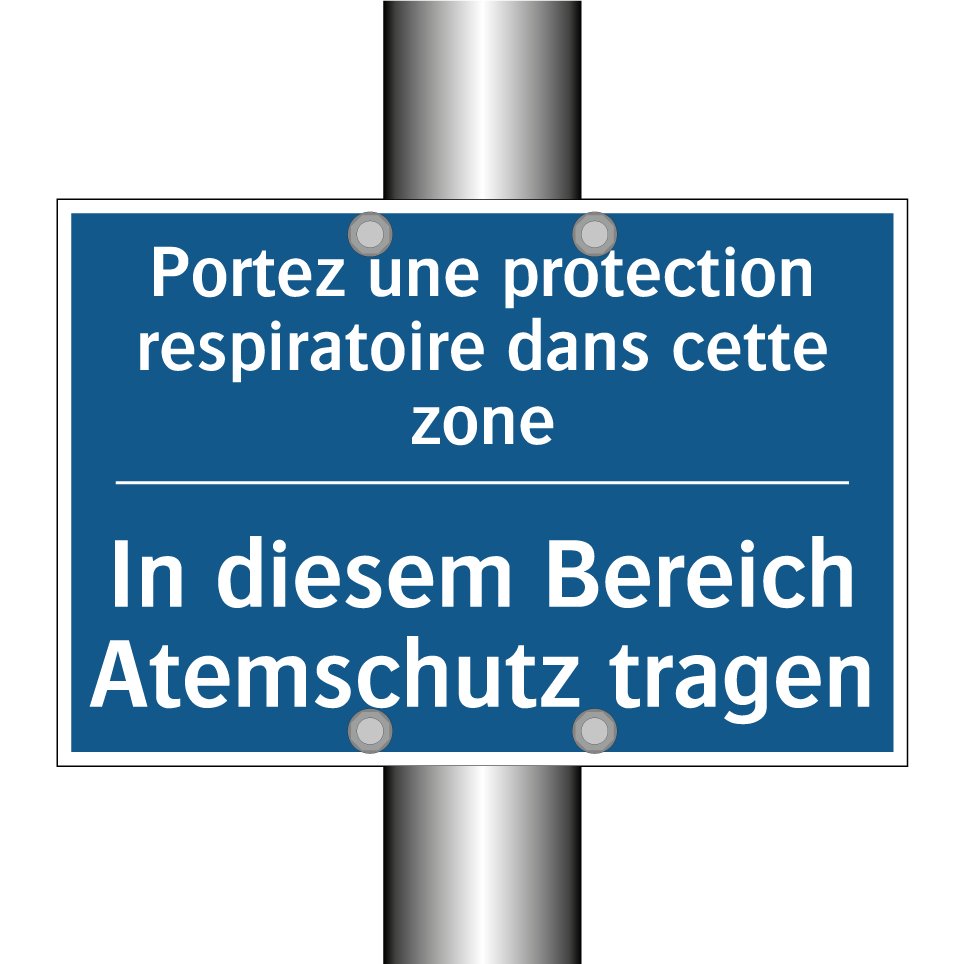 In diesem Bereich Atemschutz tragen /.../ - Portez une protection respiratoire  /.../