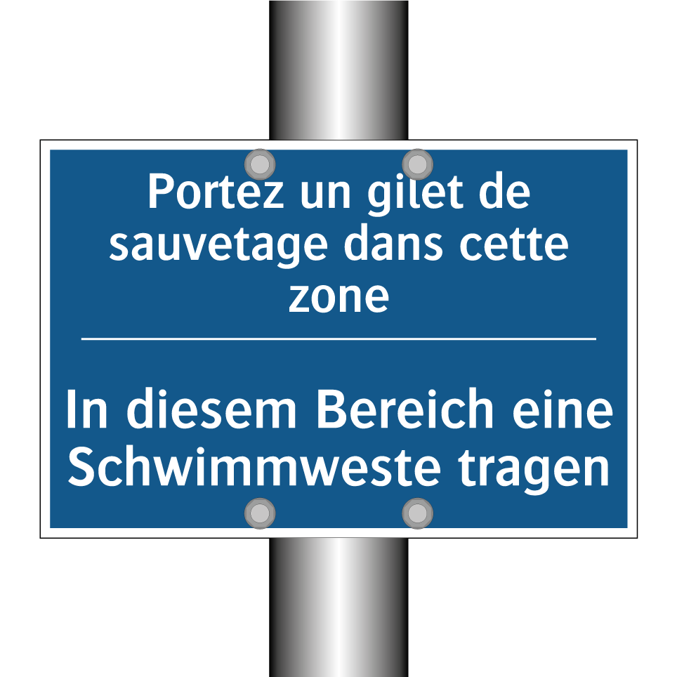 In diesem Bereich eine Schwimmweste  /.../ - Portez un gilet de sauvetage dans  /.../