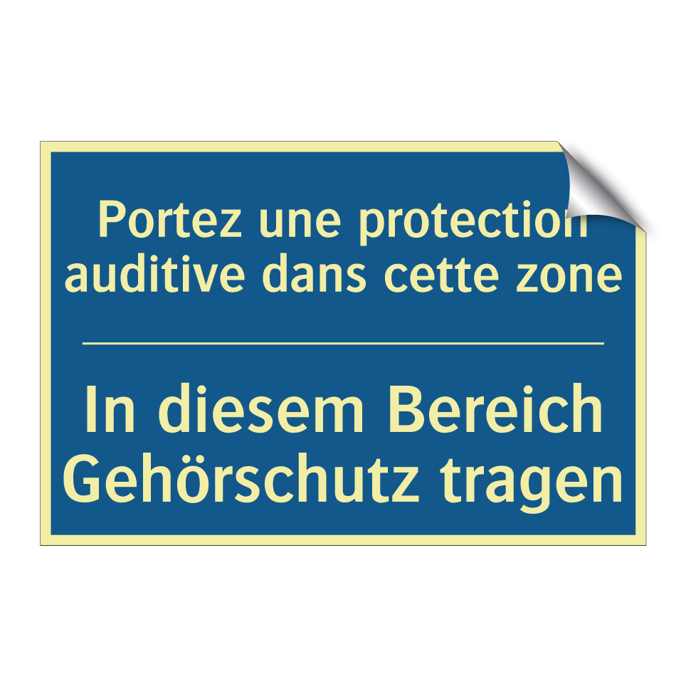 In diesem Bereich Gehörschutz  /.../ - Portez une protection auditive  /.../