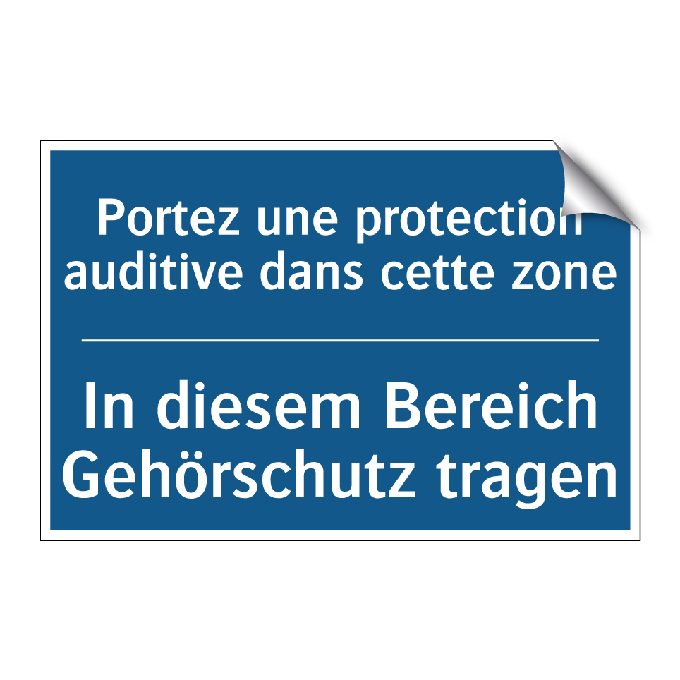 In diesem Bereich Gehörschutz  /.../ - Portez une protection auditive  /.../