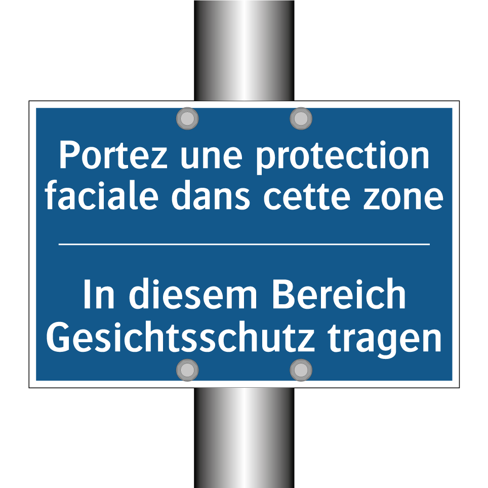 In diesem Bereich Gesichtsschutz  /.../ - Portez une protection faciale  /.../