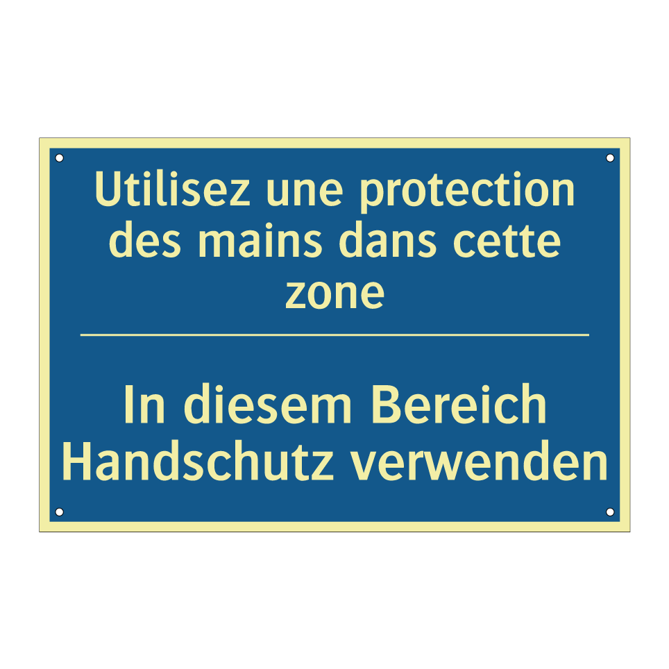 In diesem Bereich Handschutz verwenden /.../ - Utilisez une protection des mains  /.../