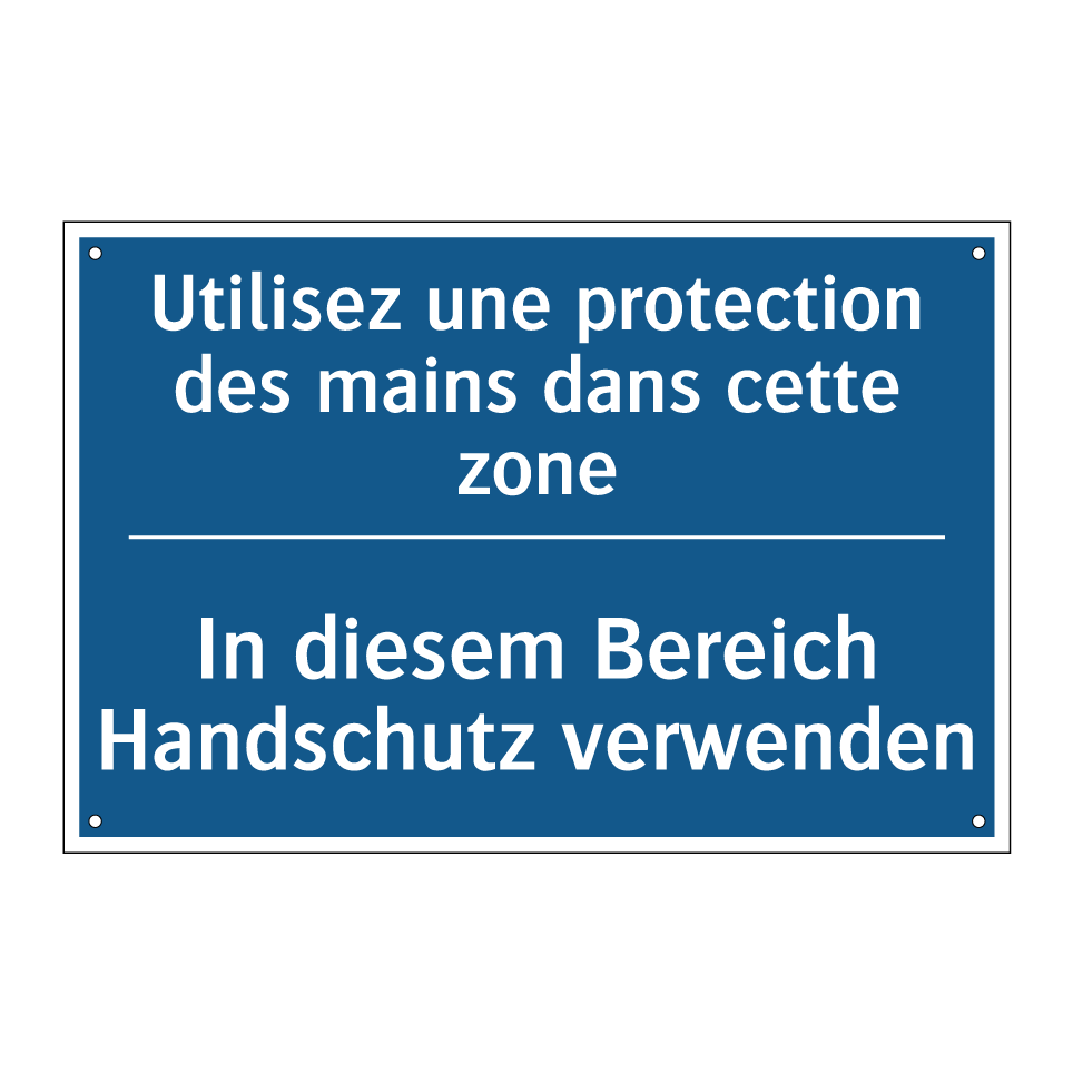 In diesem Bereich Handschutz verwenden /.../ - Utilisez une protection des mains  /.../