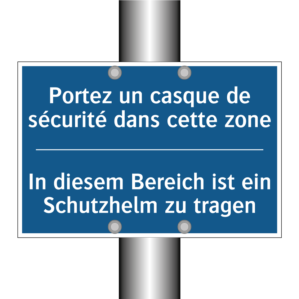 In diesem Bereich ist ein Schutzhelm  /.../ - Portez un casque de sécurité dans  /.../