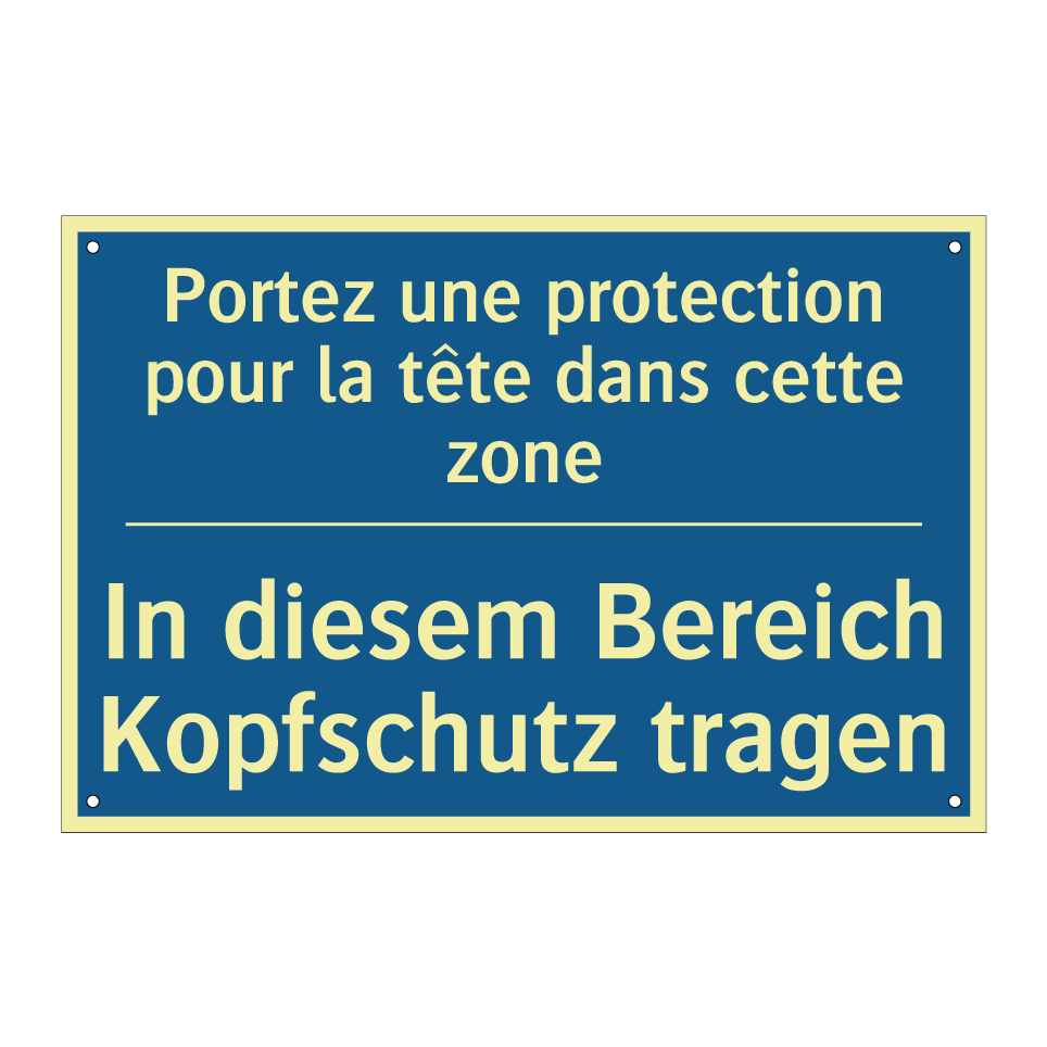 In diesem Bereich Kopfschutz tragen /.../ - Portez une protection pour la  /.../