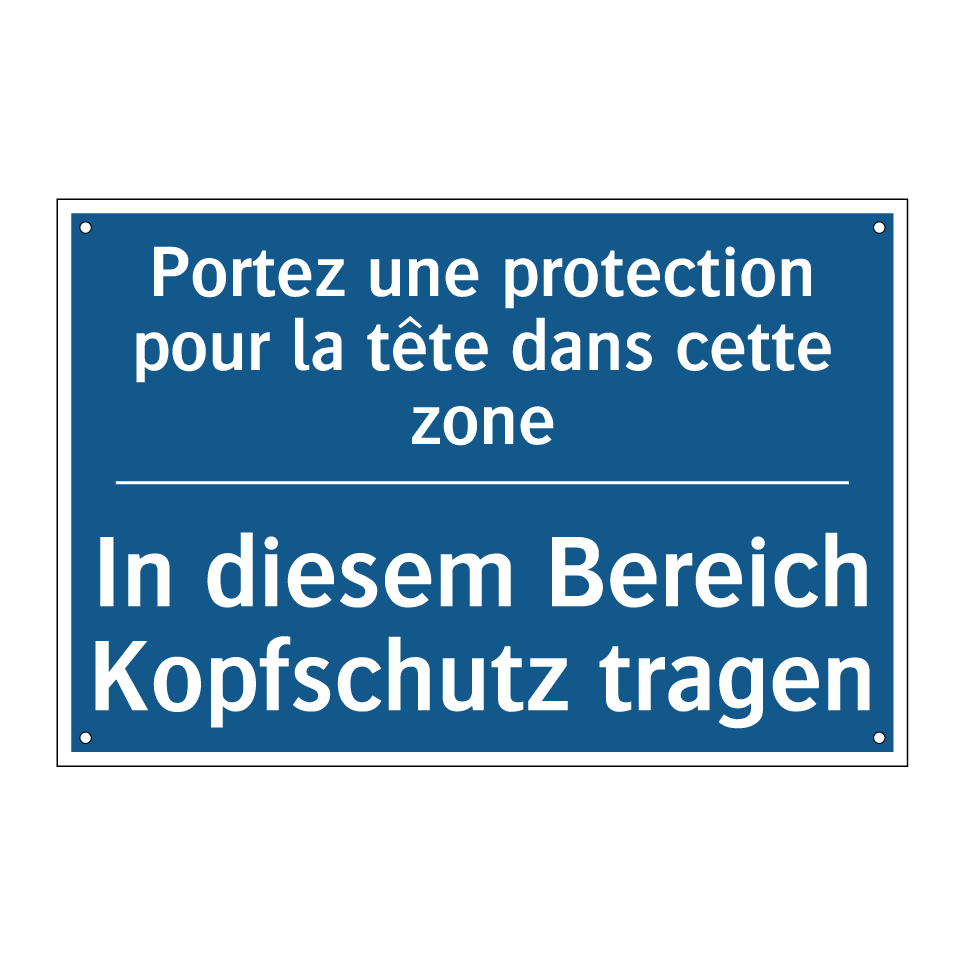 In diesem Bereich Kopfschutz tragen /.../ - Portez une protection pour la  /.../