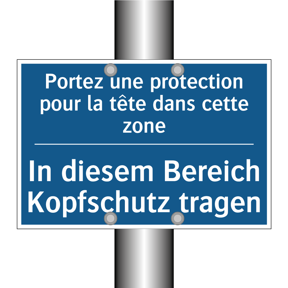In diesem Bereich Kopfschutz tragen /.../ - Portez une protection pour la  /.../