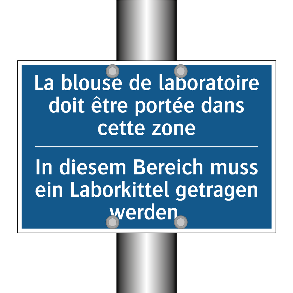 In diesem Bereich muss ein Laborkittel  /.../ - La blouse de laboratoire doit  /.../