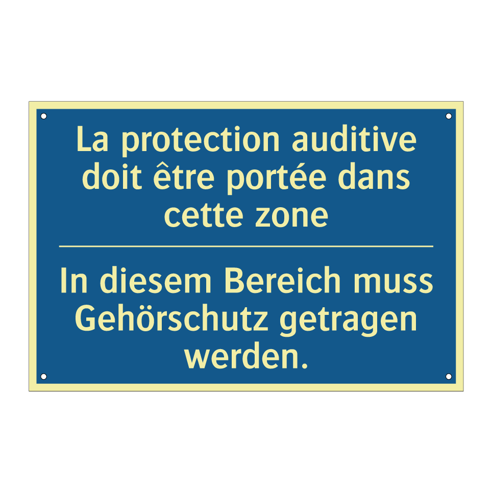 In diesem Bereich muss Gehörschutz  /.../ - La protection auditive doit être  /.../