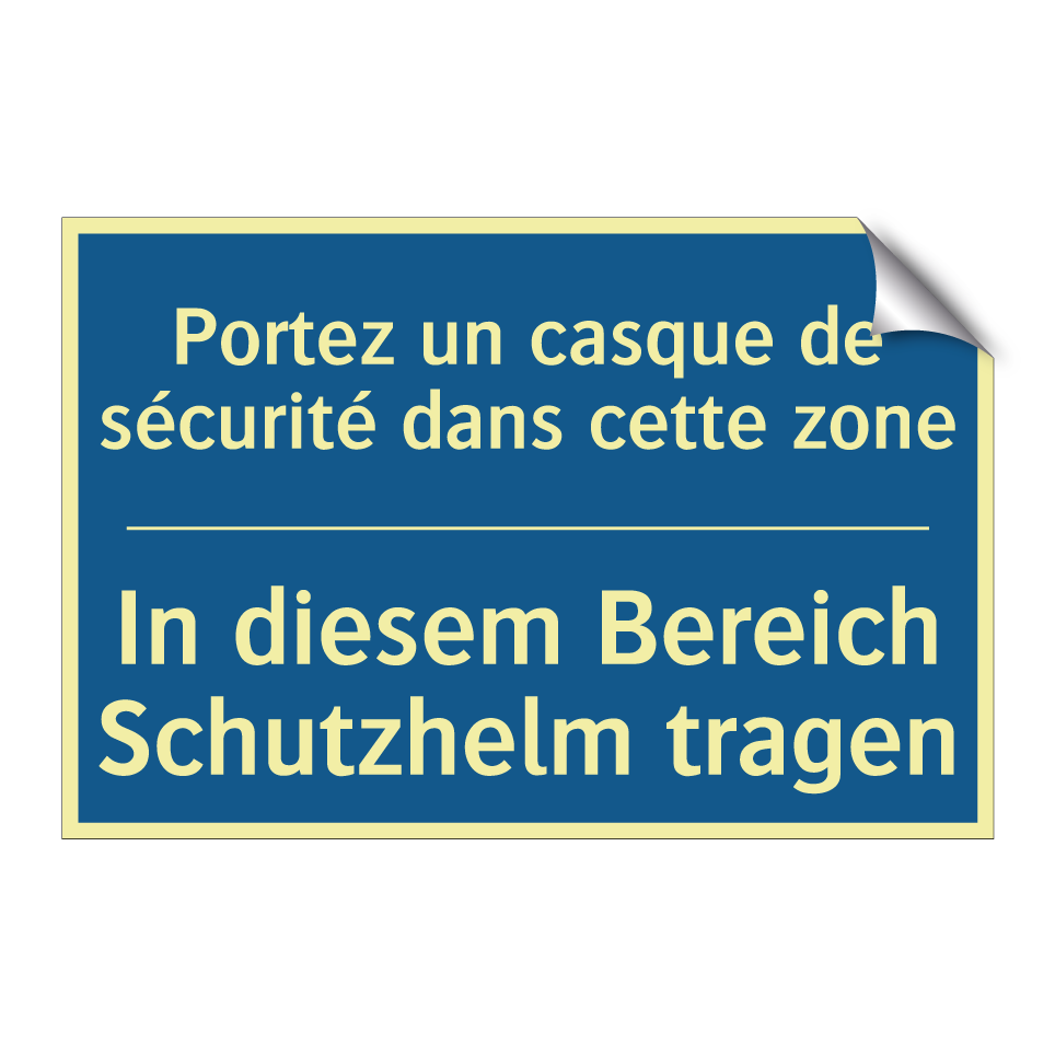 In diesem Bereich Schutzhelm tragen /.../ - Portez un casque de sécurité dans  /.../