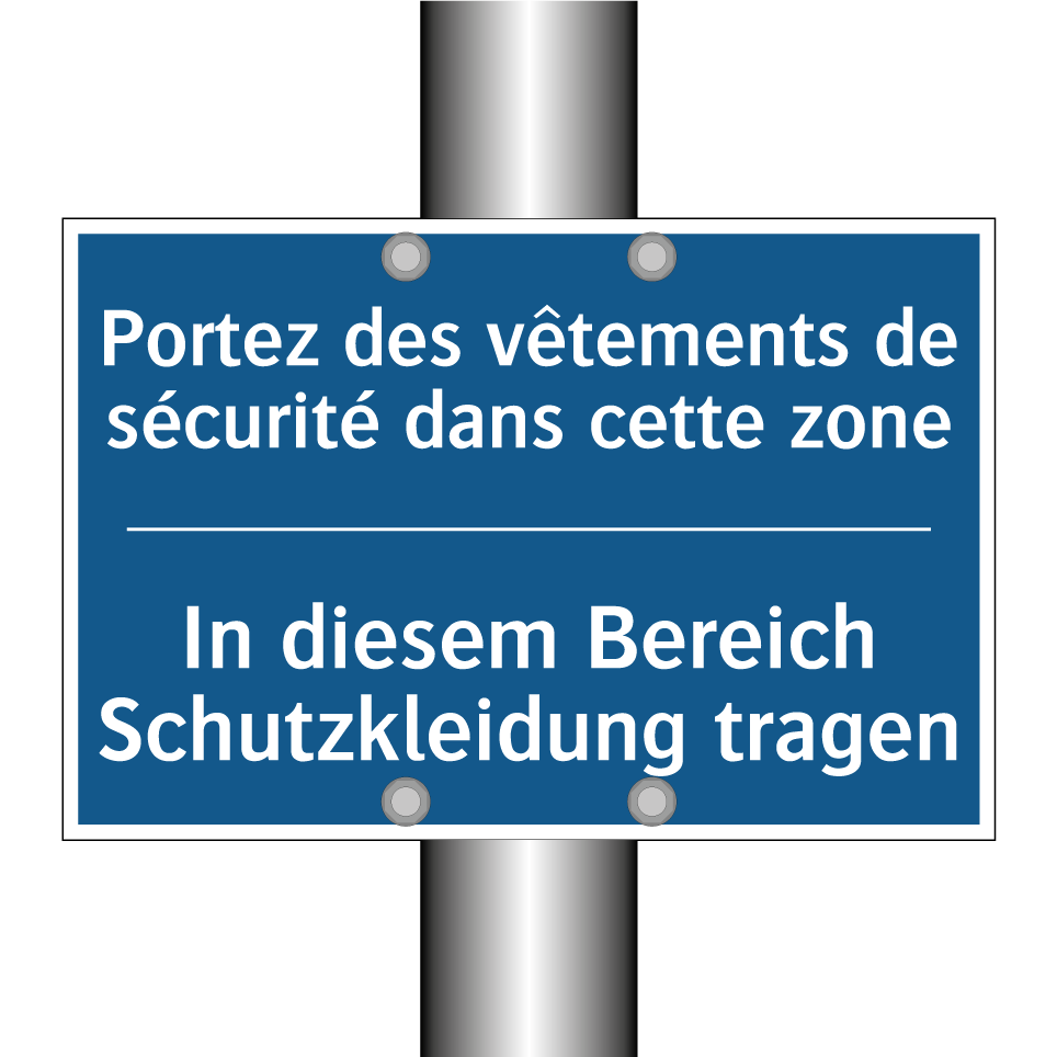 In diesem Bereich Schutzkleidung  /.../ - Portez des vêtements de sécurité  /.../