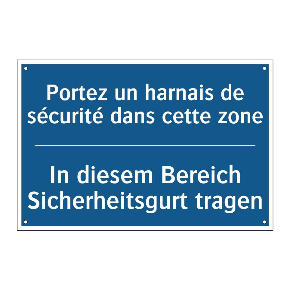 In diesem Bereich Sicherheitsgurt  /.../ - Portez un harnais de sécurité  /.../