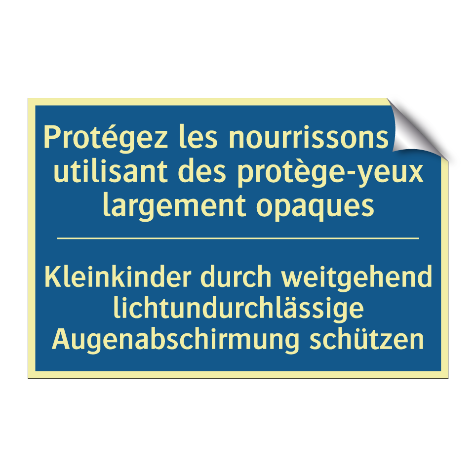 Kleinkinder durch weitgehend lichtundurchlässige  /.../ - Protégez les nourrissons en utilisant  /.../