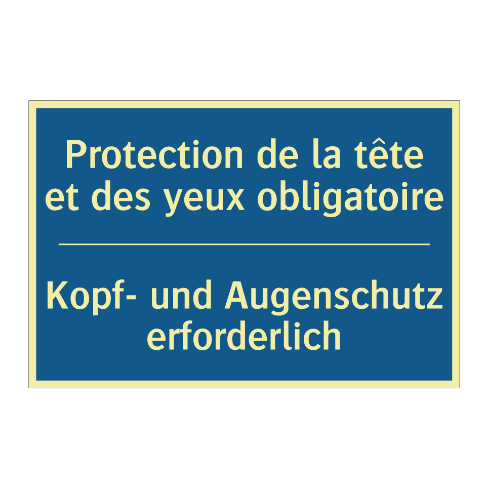 Kopf- und Augenschutz erforderlich /.../ - Protection de la tête et des yeux  /.../