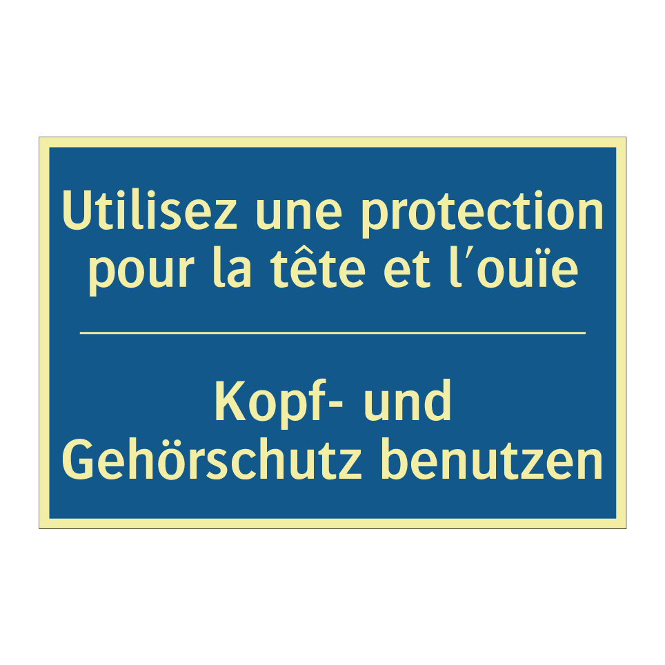 Kopf- und Gehörschutz benutzen - Utilisez une protection pour la  /.../