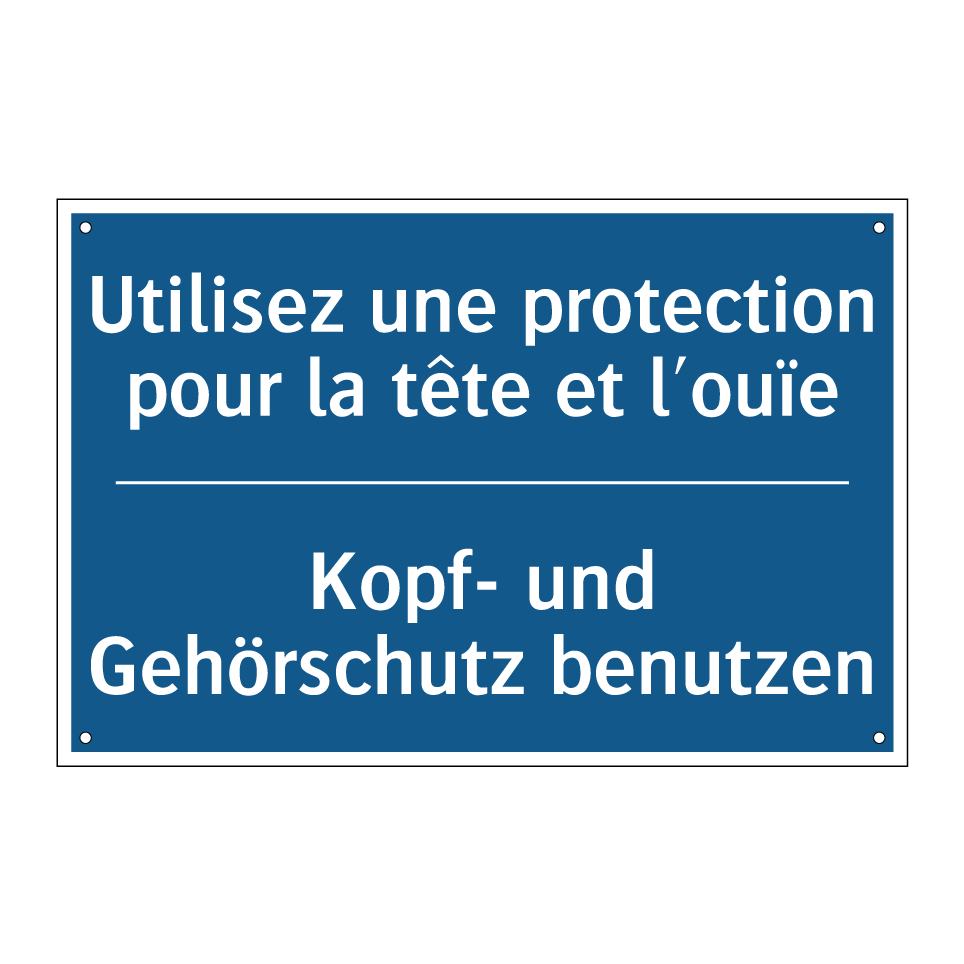 Kopf- und Gehörschutz benutzen - Utilisez une protection pour la  /.../
