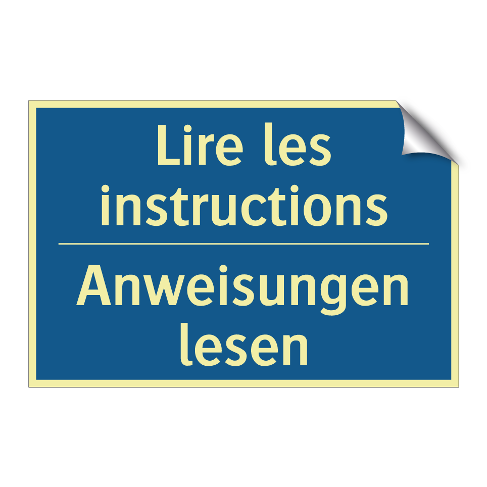 Anweisungen lesen - Lire les instructions
