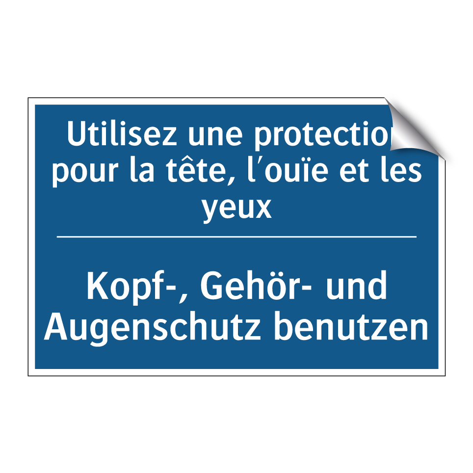 Kopf-, Gehör- und Augenschutz  /.../ - Utilisez une protection pour la  /.../