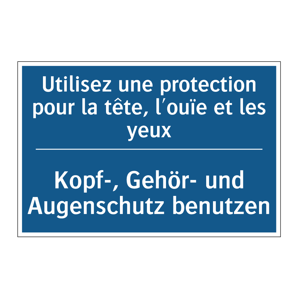 Kopf-, Gehör- und Augenschutz  /.../ - Utilisez une protection pour la  /.../