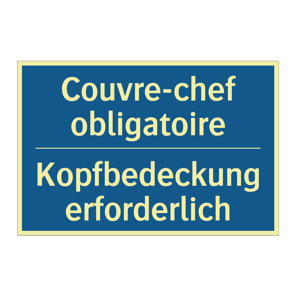 Kopfbedeckung erforderlich - Couvre-chef obligatoire