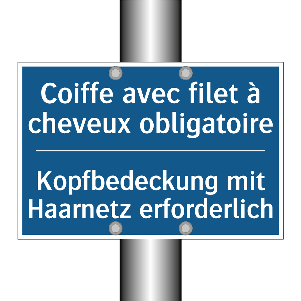 Kopfbedeckung mit Haarnetz erforderlich /.../ - Coiffe avec filet à cheveux obligatoire /.../