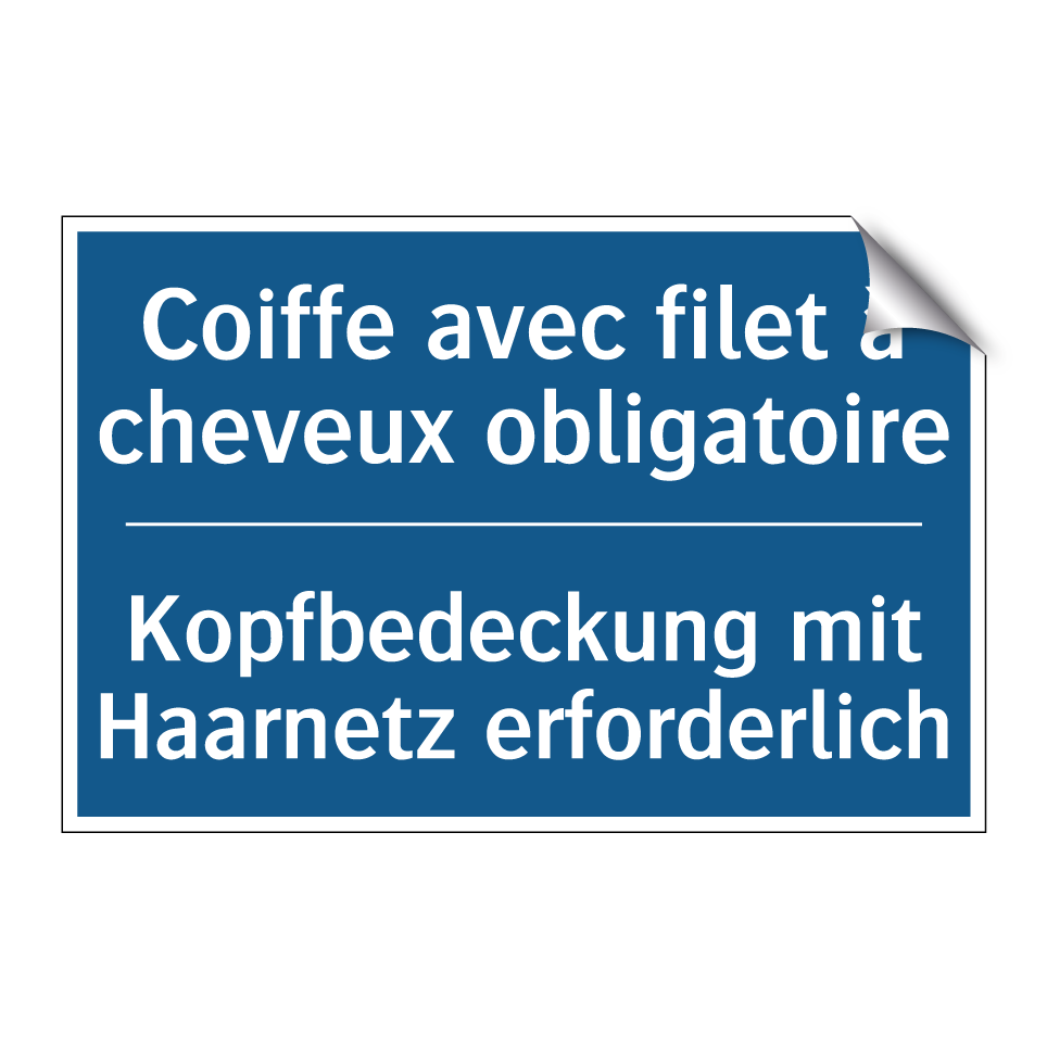 Kopfbedeckung mit Haarnetz erforderlich /.../ - Coiffe avec filet à cheveux obligatoire /.../