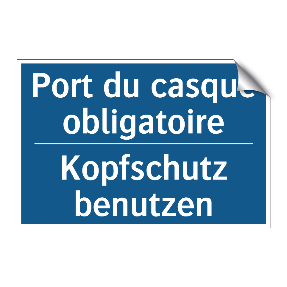Kopfschutz benutzen - Port du casque obligatoire