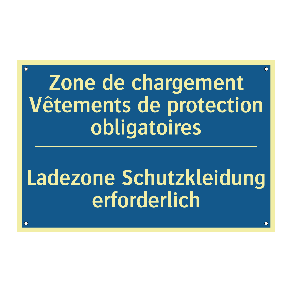 Ladezone Schutzkleidung erforderlich /.../ - Zone de chargement Vêtements de  /.../