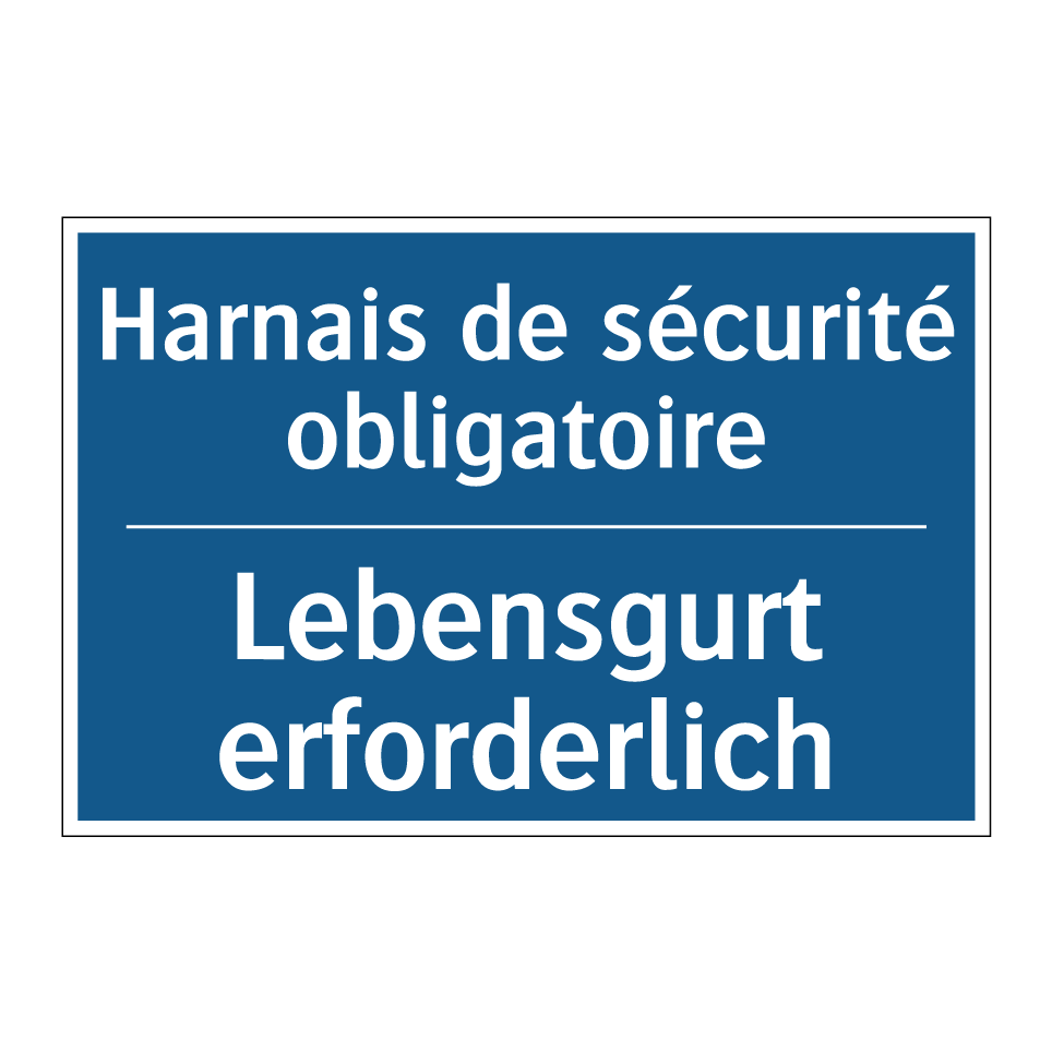 Lebensgurt erforderlich - Harnais de sécurité obligatoire /.../
