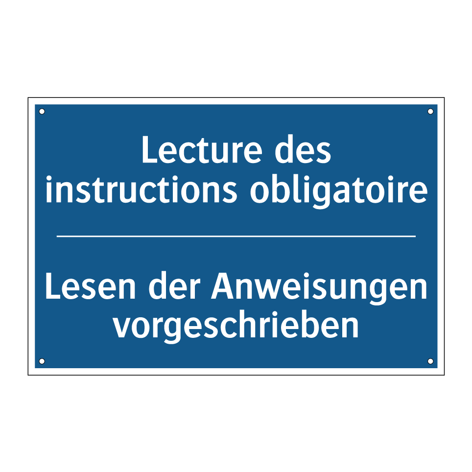 Lesen der Anweisungen vorgeschrieben /.../ - Lecture des instructions obligatoire /.../