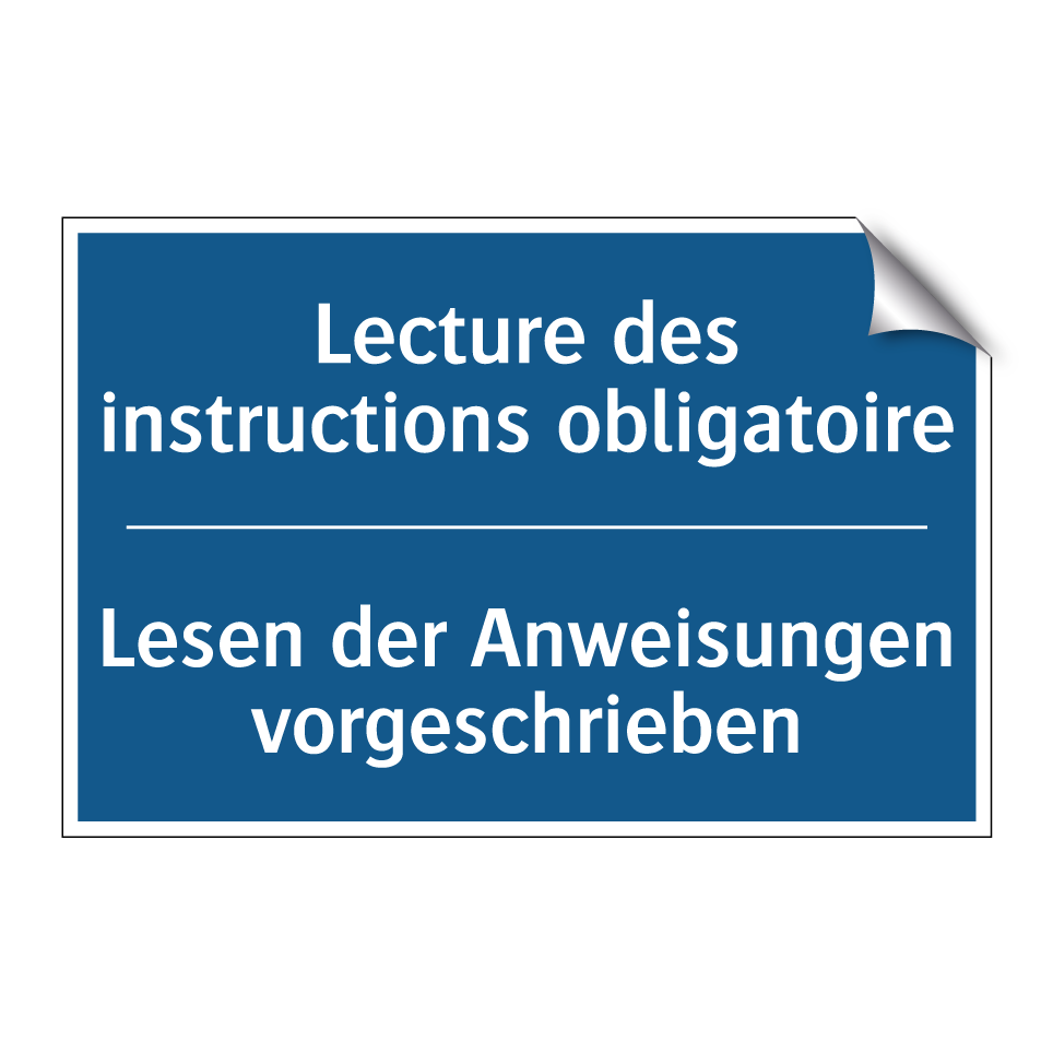 Lesen der Anweisungen vorgeschrieben /.../ - Lecture des instructions obligatoire /.../