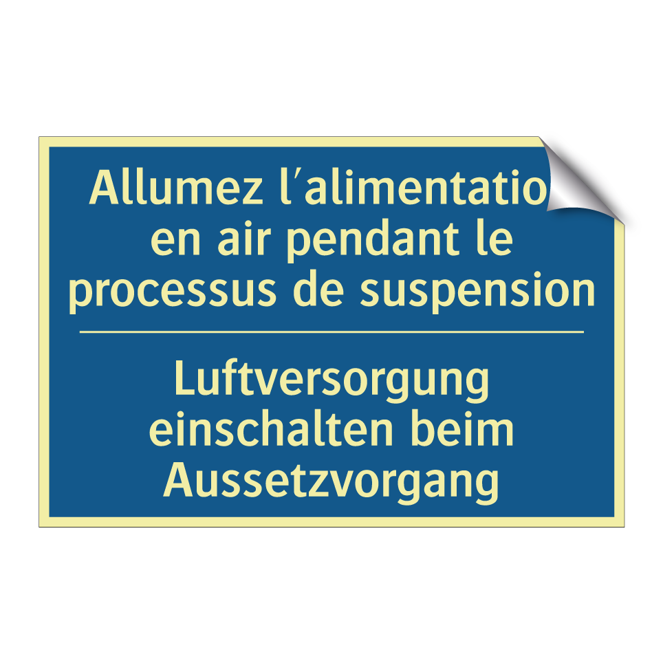 Luftversorgung einschalten beim  /.../ - Allumez l'alimentation en air  /.../