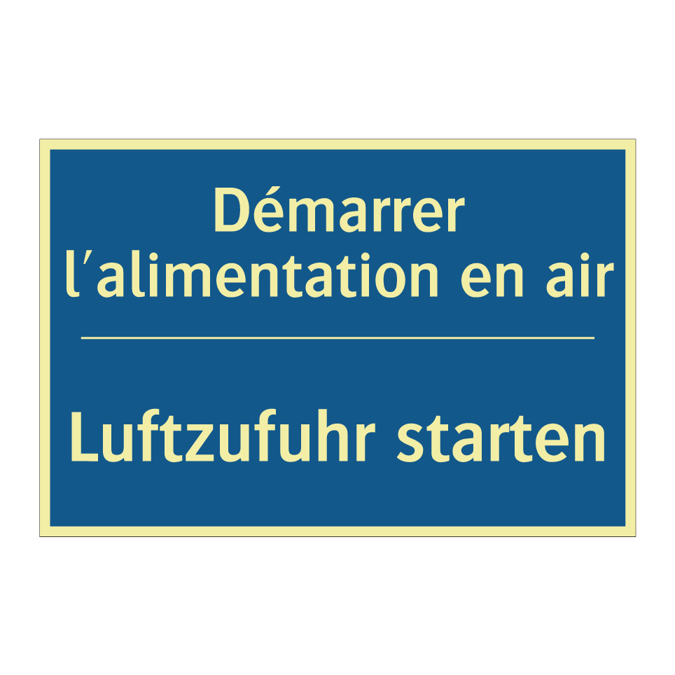 Luftzufuhr starten - Démarrer l'alimentation en air