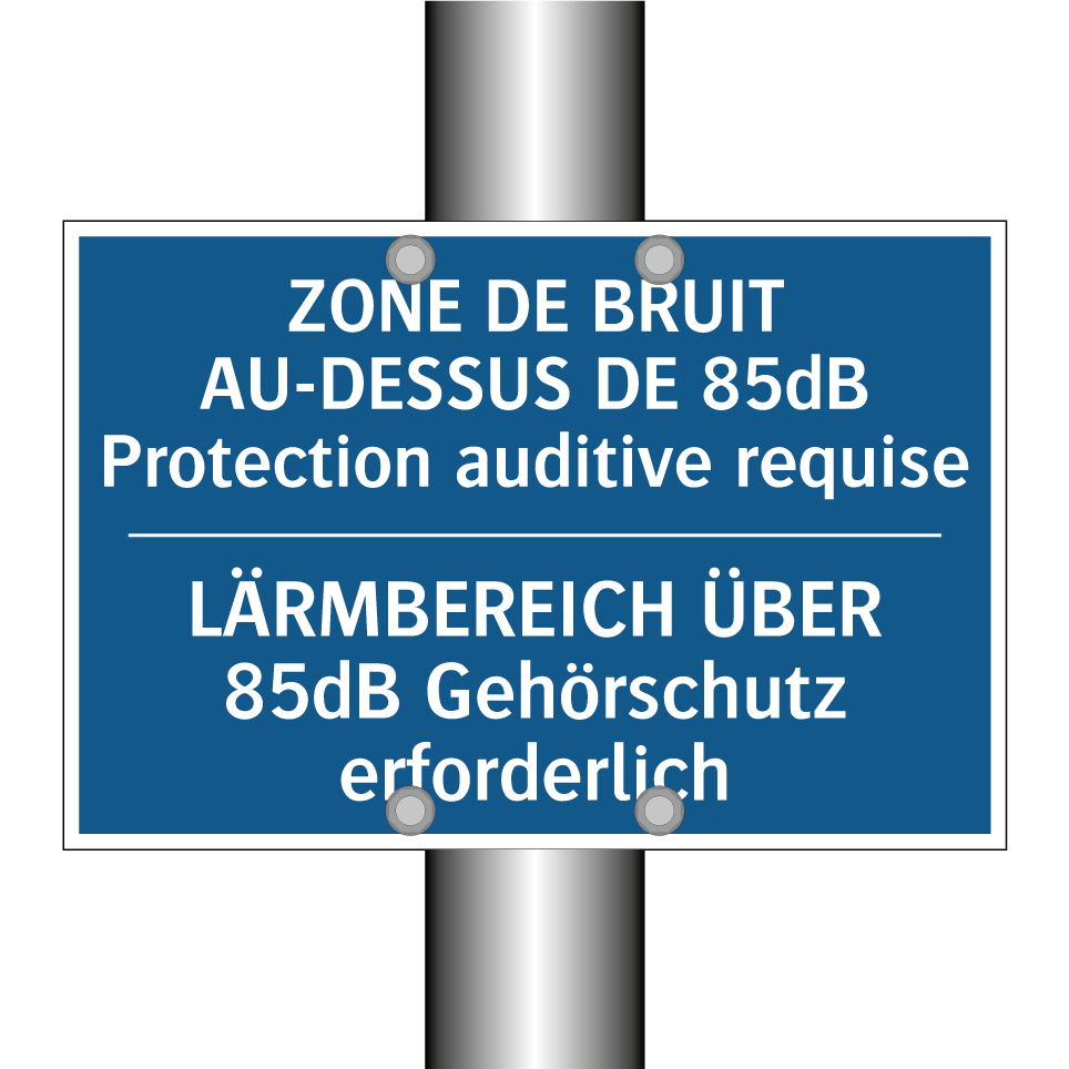 LÄRMBEREICH ÜBER 85dB Gehörschutz  /.../ - ZONE DE BRUIT AU-DESSUS DE 85dB  /.../