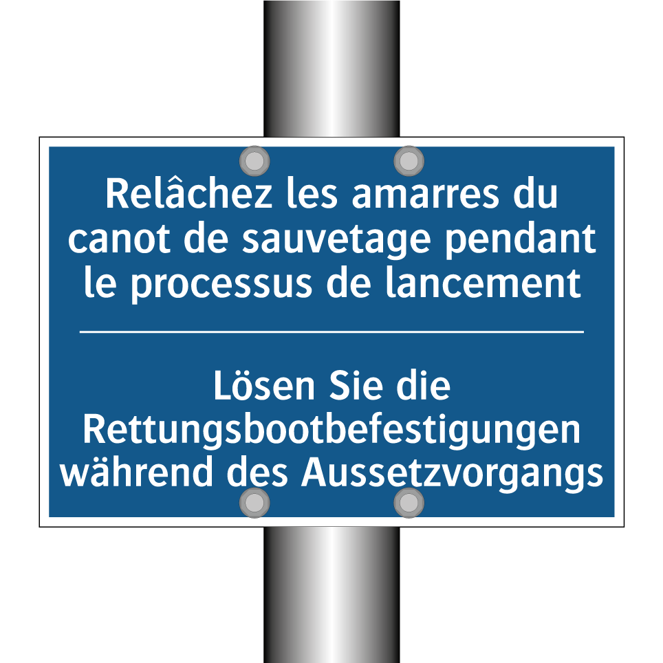 Lösen Sie die Rettungsbootbefestigungen  /.../ - Relâchez les amarres du canot  /.../