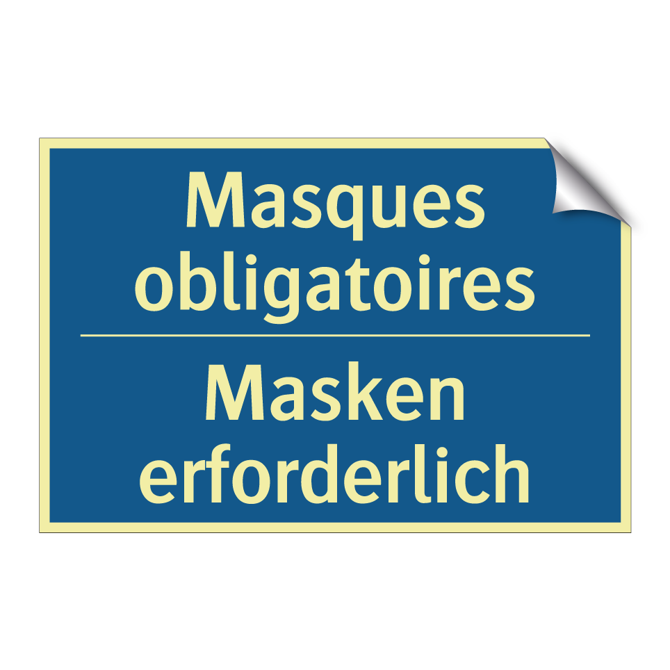 Masken erforderlich - Masques obligatoires