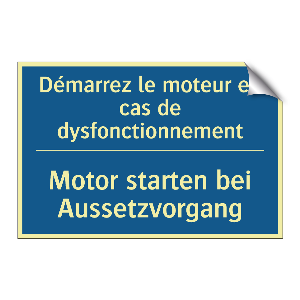 Motor starten bei Aussetzvorgang /.../ - Démarrez le moteur en cas de dysfonctionnement /.../
