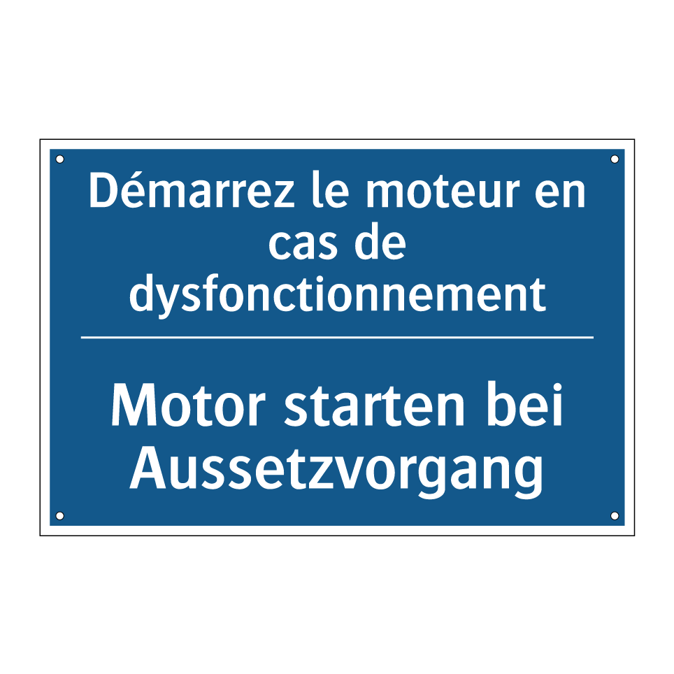 Motor starten bei Aussetzvorgang /.../ - Démarrez le moteur en cas de dysfonctionnement /.../