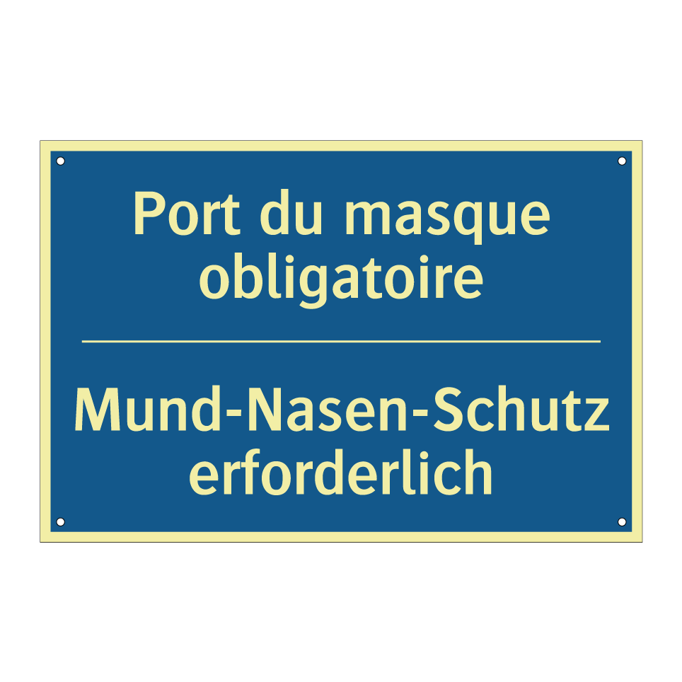 Mund-Nasen-Schutz erforderlich - Port du masque obligatoire