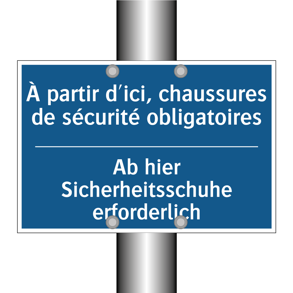 Ab hier Sicherheitsschuhe erforderlich /.../ - À partir d'ici, chaussures de  /.../