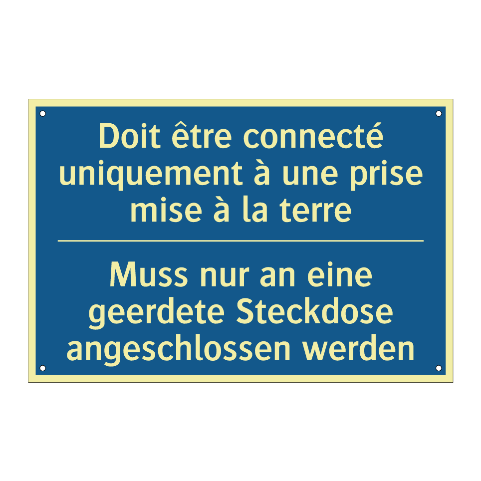 Muss nur an eine geerdete Steckdose  /.../ - Doit être connecté uniquement  /.../