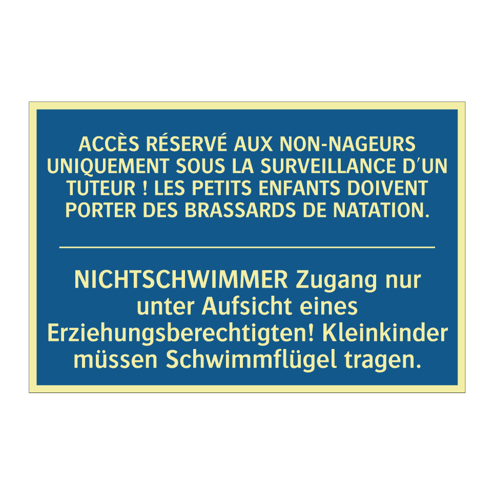 NICHTSCHWIMMER Zugang nur unter  /.../ - ACCÈS RÉSERVÉ AUX NON-NAGEURS  /.../