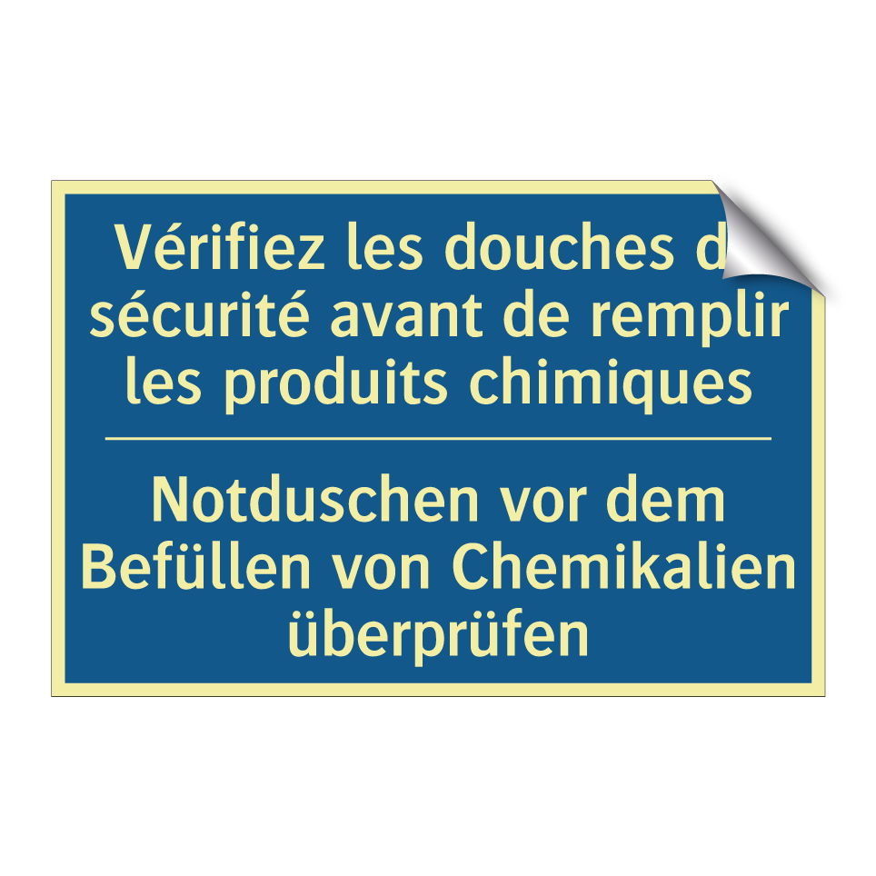 Notduschen vor dem Befüllen von  /.../ - Vérifiez les douches de sécurité  /.../